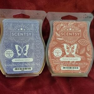 2 Scentsy Bars- Wildflower Cotton &  Festive Fruit Punch- NEW